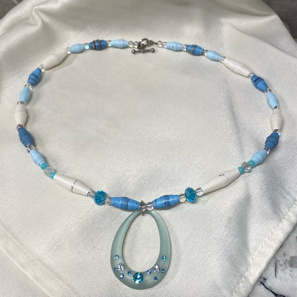 Necklace with Paper Mache Beads